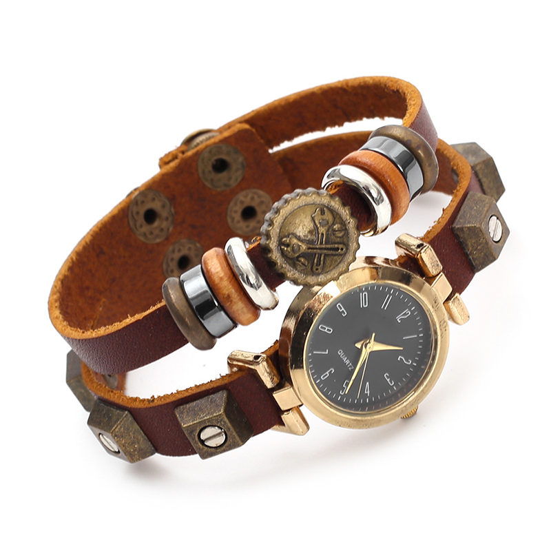 Men Accessories Pk - Orologio al quarzo stile punk, bracciale