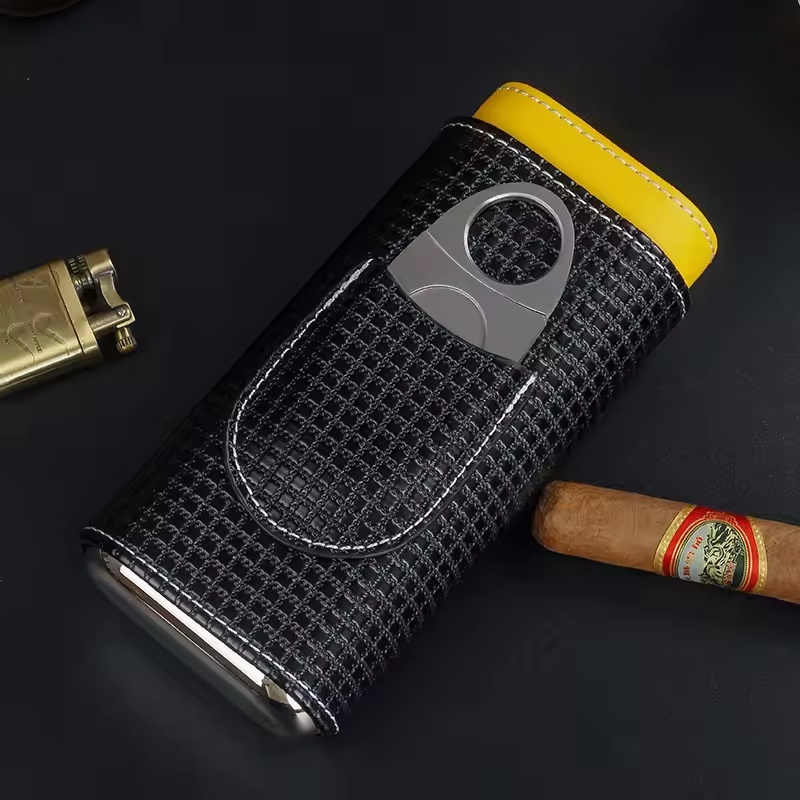 Cigar Cutter Set - Humidor Portatile in Pelle con Rivestimento