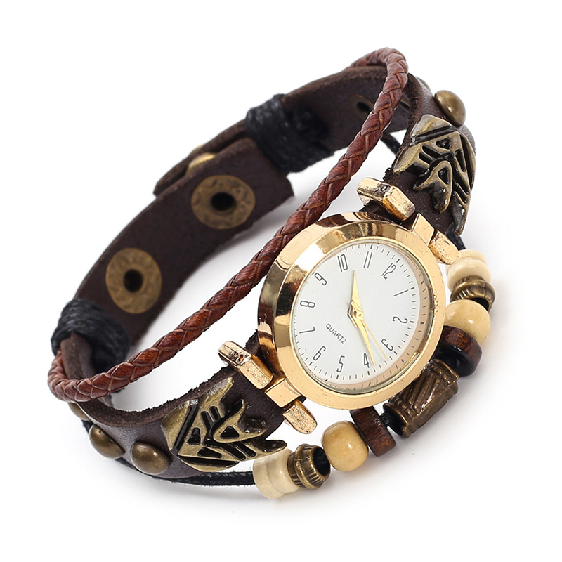Men Accessories Pk - Orologio al Quarzo Vintage in Pelle,