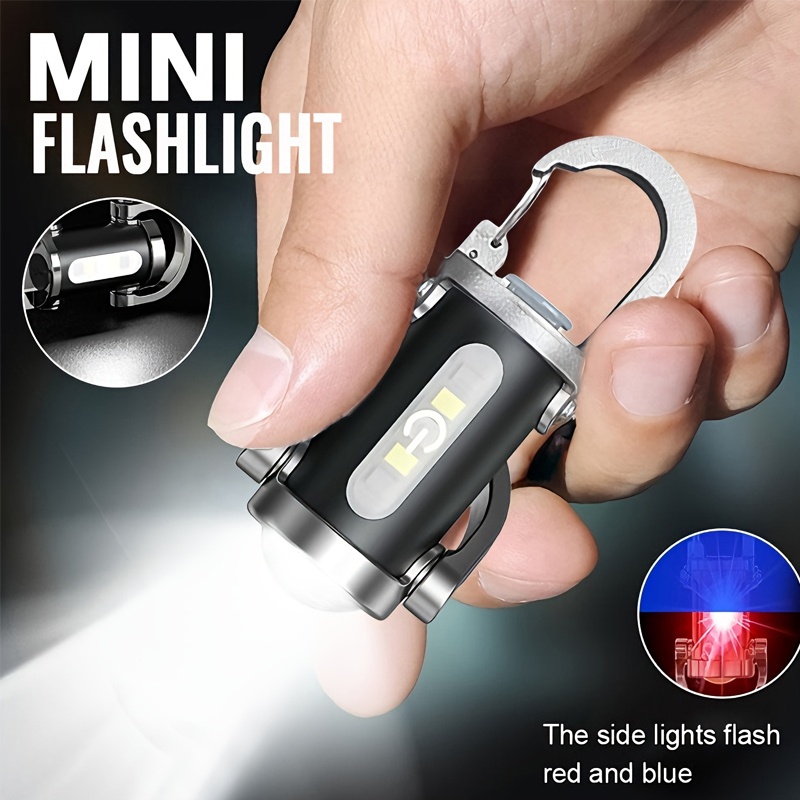 Men Keychain Accessories - Mini torcia portachiavi ricaricabile tascabile COB