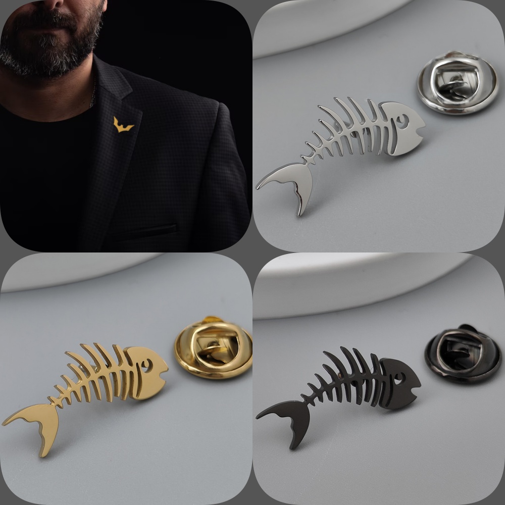 Men'S Accessories Gift Set Branded - Distintivo creativo placcato in oro con