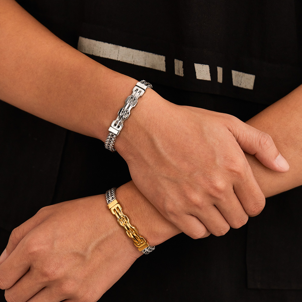 Men Accessories Pk - Bracciale da Uomo in Acciaio Inossidabile,