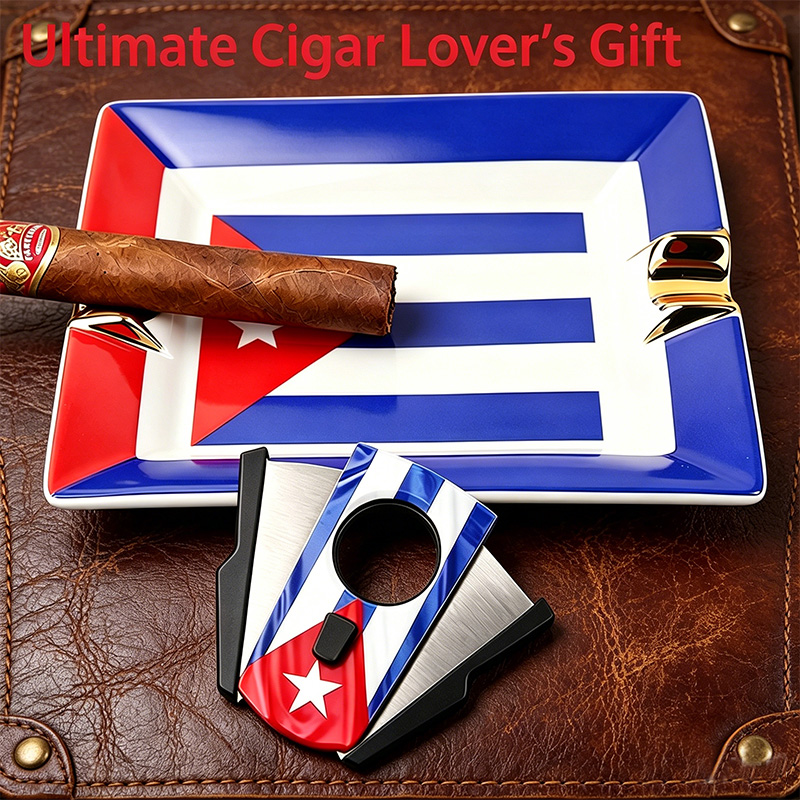 Set per sigari con bandiera cu - Cigar Cutter Set recensione e prezzo