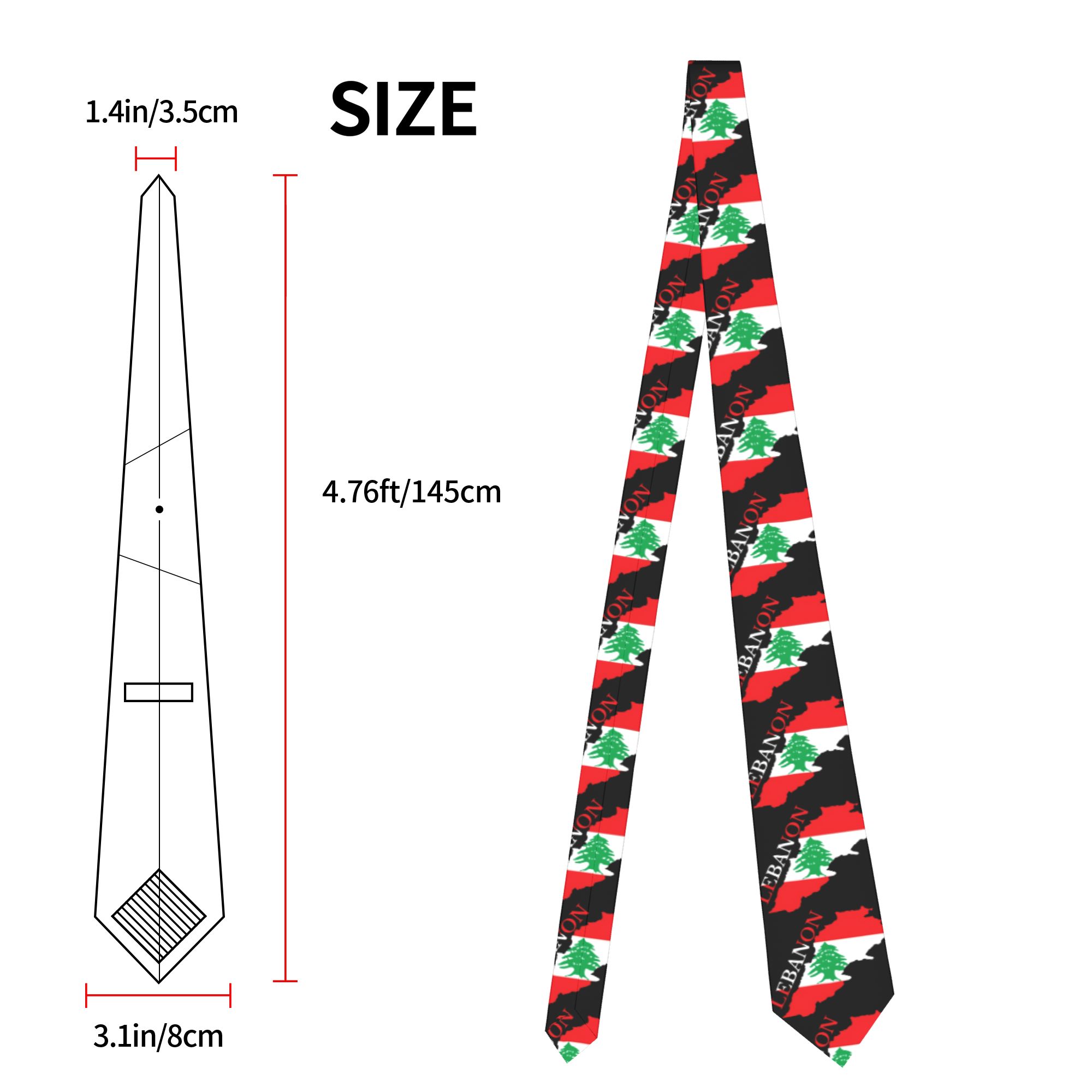 Cravatta con Bandiera e Mappa  - Men Accessories Lebanon recensione e prezzo