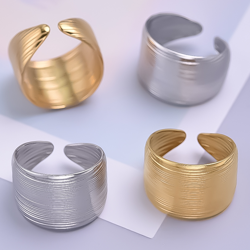 Anelli larghi aperti in acciai - Men Accessories Drawing recensione e prezzo